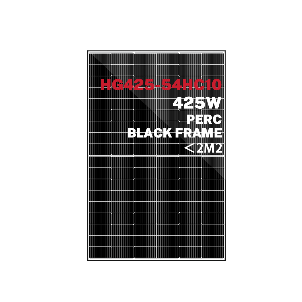 Módulo solar PERC de media celda con marco negro de 420 W residencial de Higon