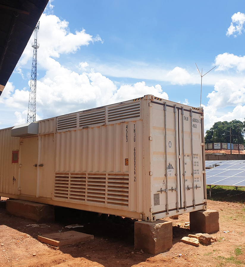Sistema de almacenamiento de baterías de litio de 500kW+800kWh en República Central